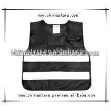 100% Polyester strickte reflektierende schwarze Sicherheitsweste